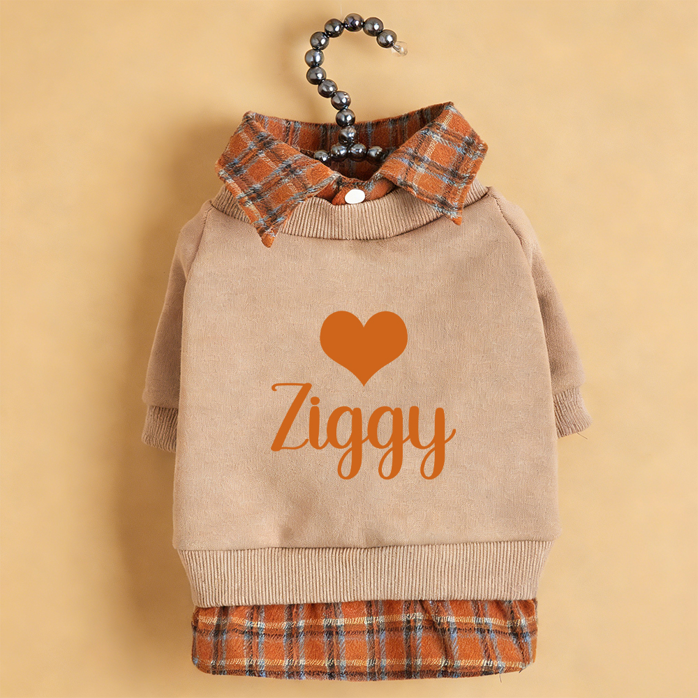 Personalized Name Plaid Pet Sweatshirt | inCloth30