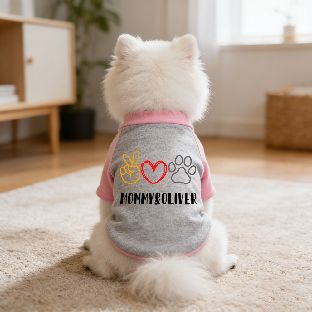 Personalized Mother's Day Color-Block Pet T-shirt  | inCloth42