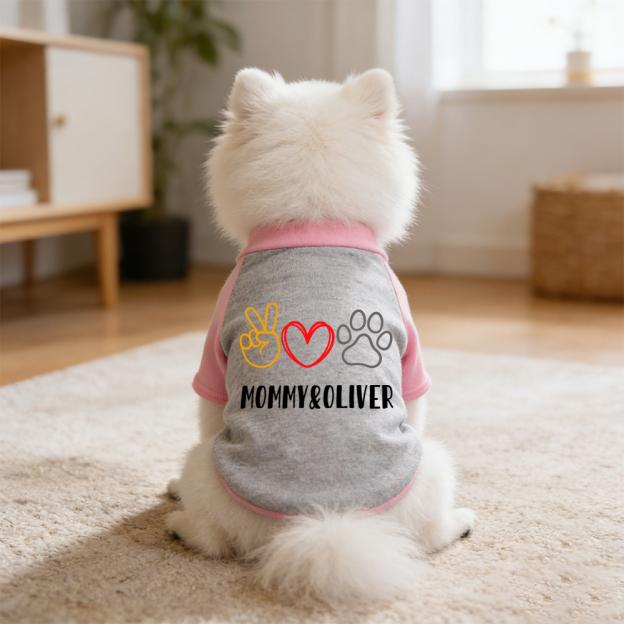 Personalized Mother's Day Color-Block Pet T-shirt  | inCloth42