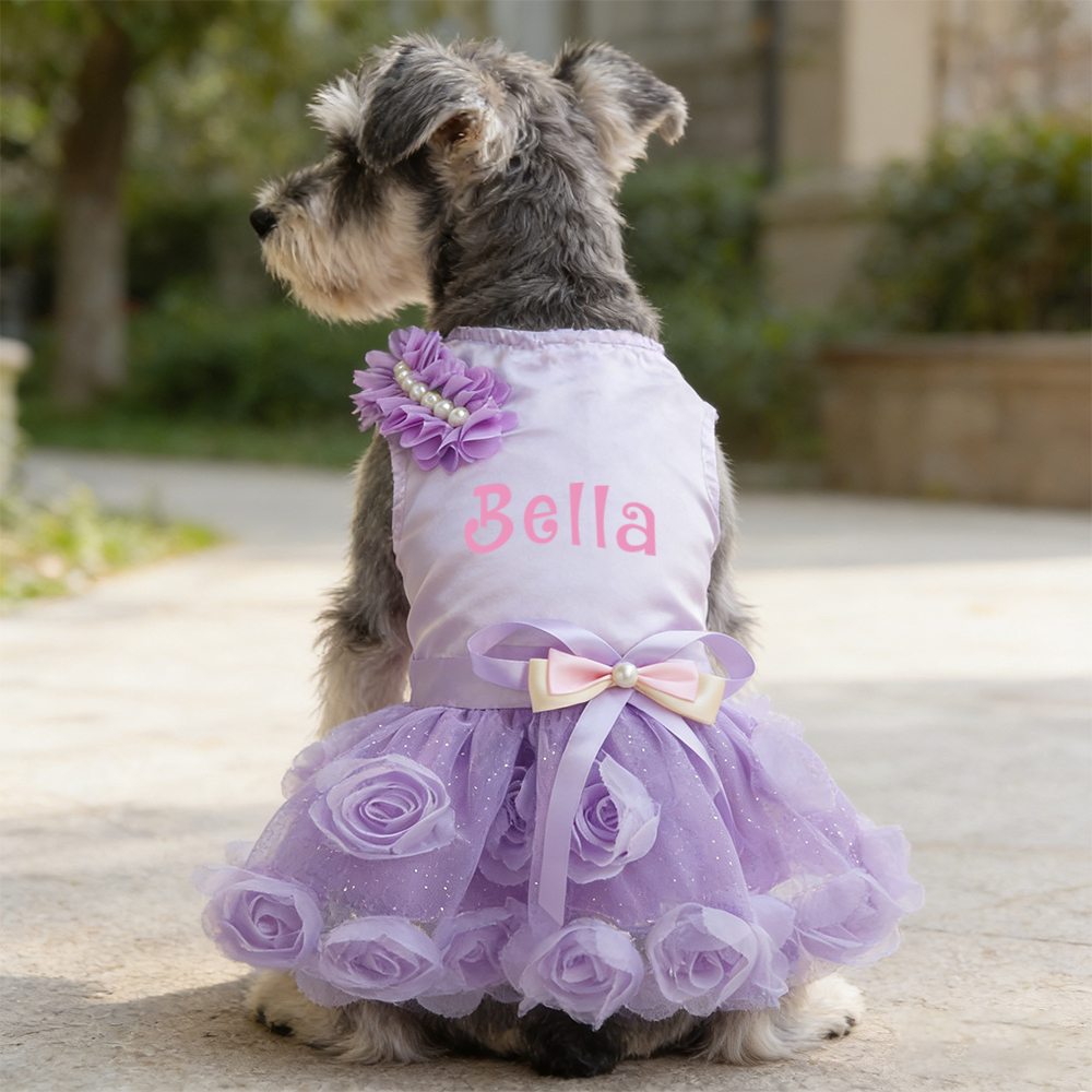 Personalized Name Pet Satin Princess Dress | inCloth50