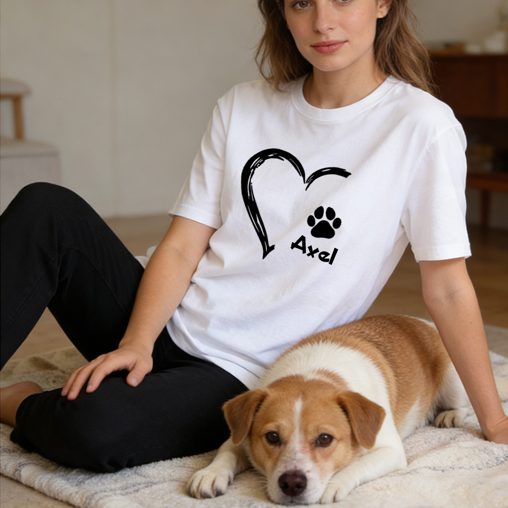 Personalized Mother's Day Pet Mom Heart T-Shirt | inCloth58