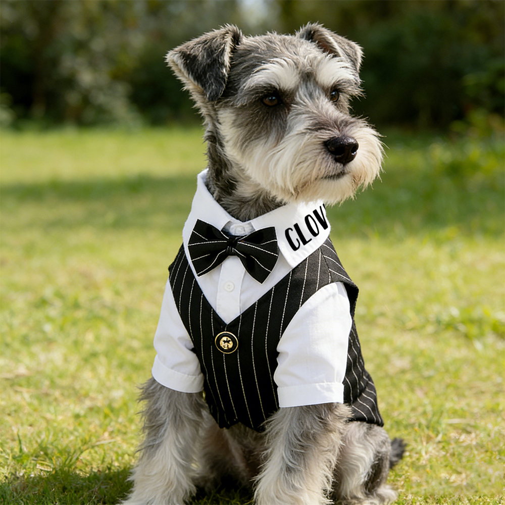 Personalized Name Pet Tuxedo with Bow Tie | inCloth80