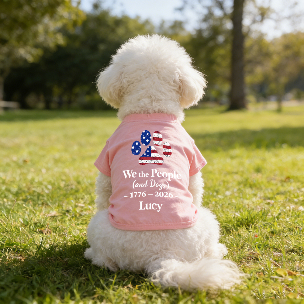 Personalized 4th of July Pet Paw Print Shirt | inCloth83