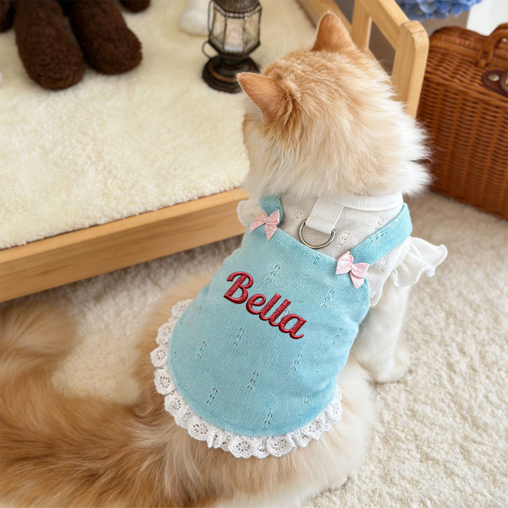 Personalized Embroidered Name Bowknot Dess | inCloth85