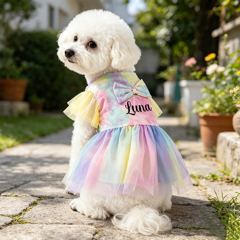 Personalized Name Tie-Dye Bow Dress & Shirt | inCloth95