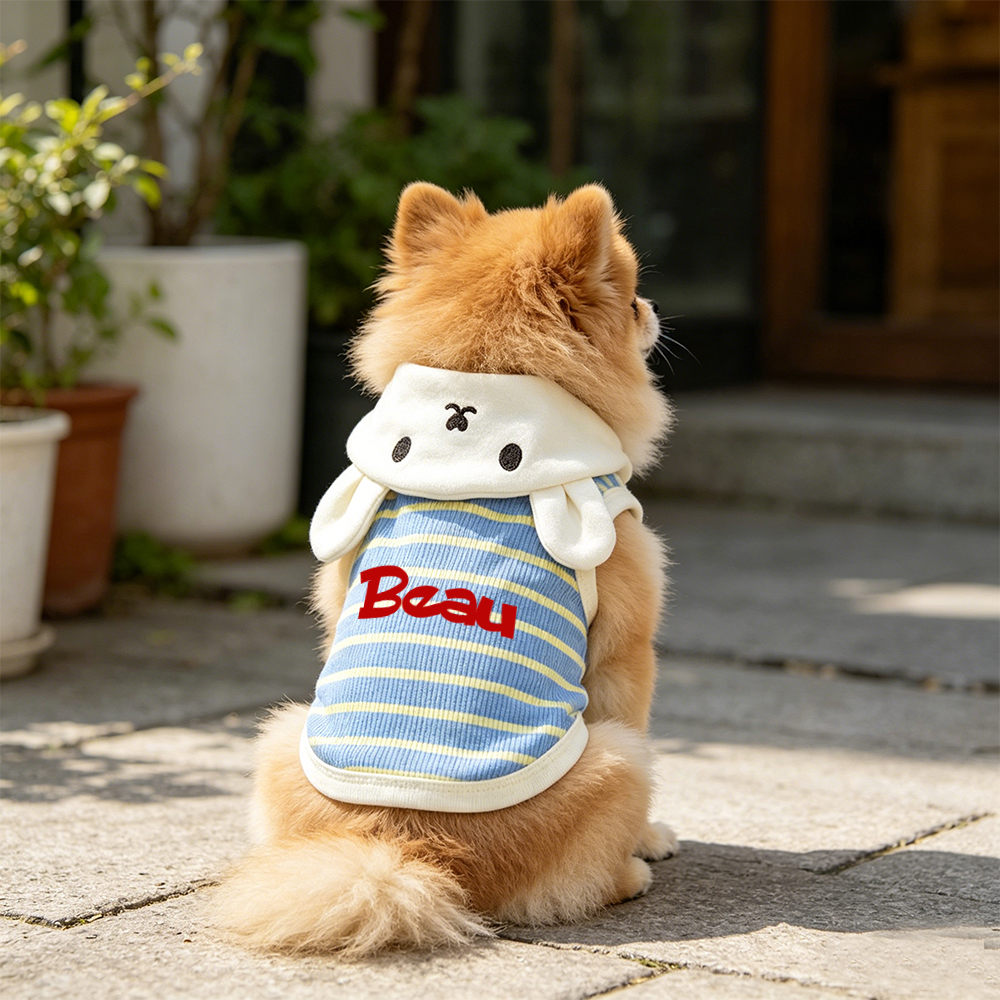 Personalized Name Breathable Striped Pet Vest  | inCloth97