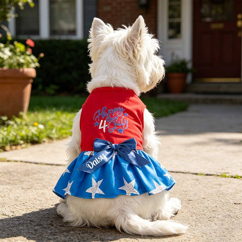 Personalized 4th of July Pet Dress | inCloth100