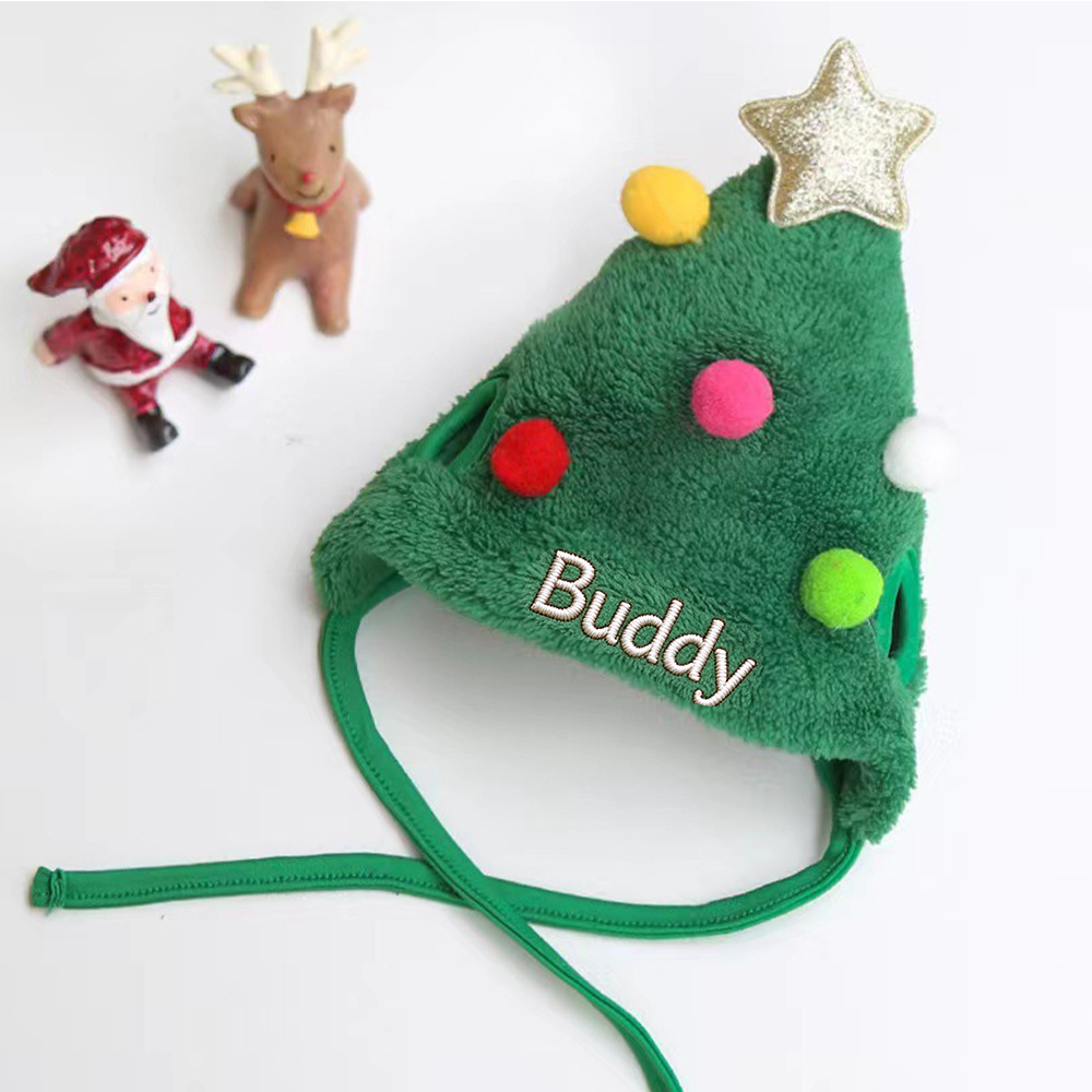 Personalized Embroidered Name Christmas Pet Hat | inHat08