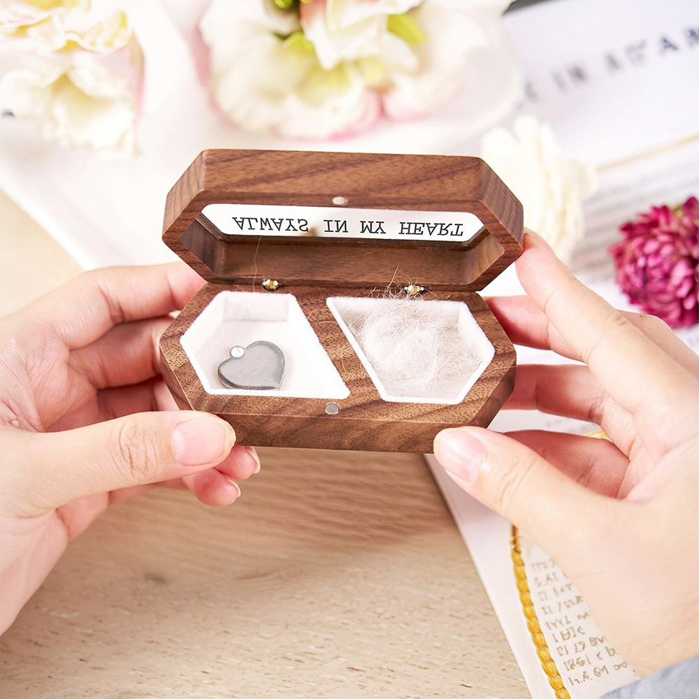 Personalized Name Pet Fur Keepsake Memorial Box | KKPet215