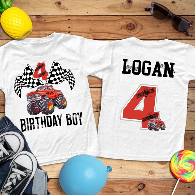 Personalized Monster Truck Name Birthday T-Shirt | inBirth27
