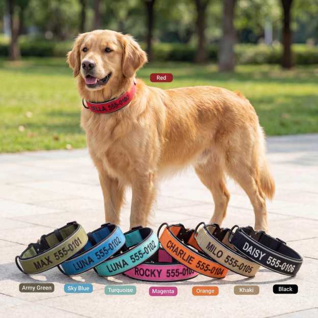Personalized Embroidered Name Pet Collar with Phone Number | inAccs42