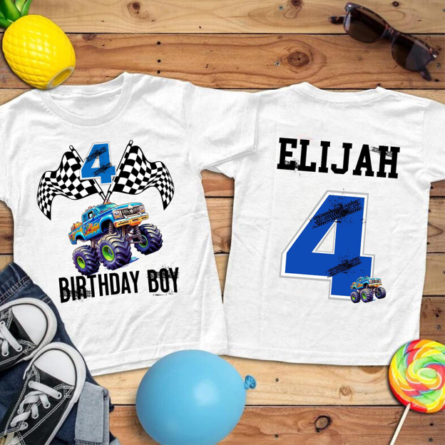 Personalized Monster Truck Name Birthday T-Shirt | inBirth27