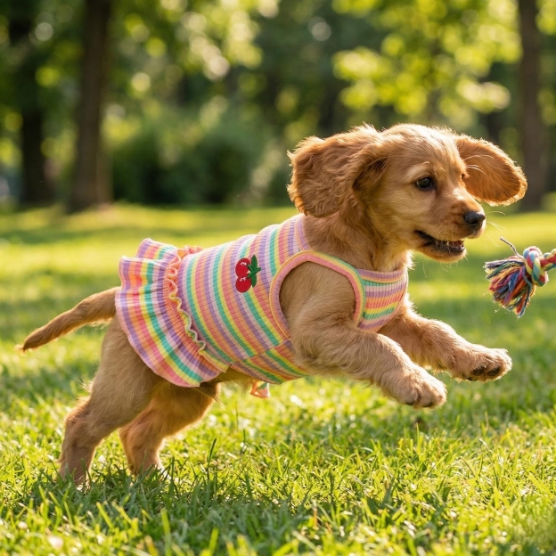 Personalized Name Pet Summer Rainbow Striped Dress | inCloth69