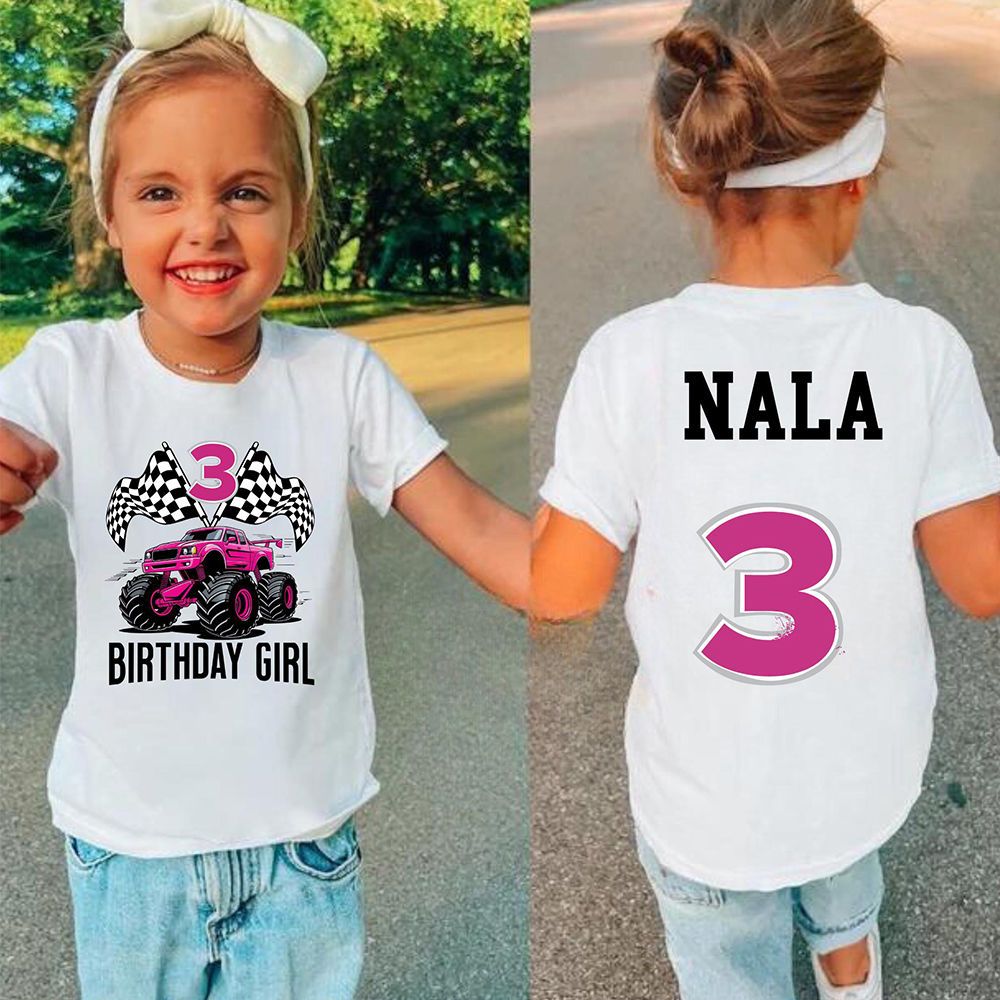 Personalized Monster Truck Name Birthday T-Shirt | inBirth27