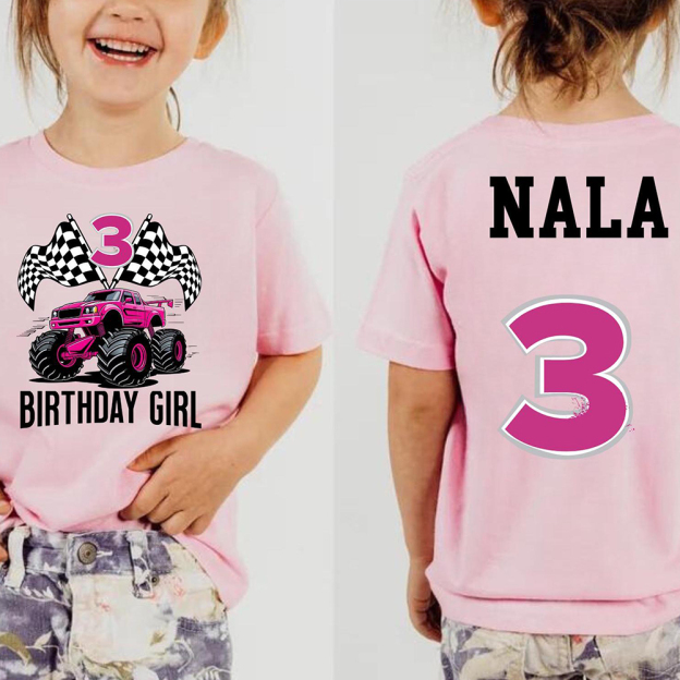 Personalized Monster Truck Name Birthday T-Shirt | inBirth27