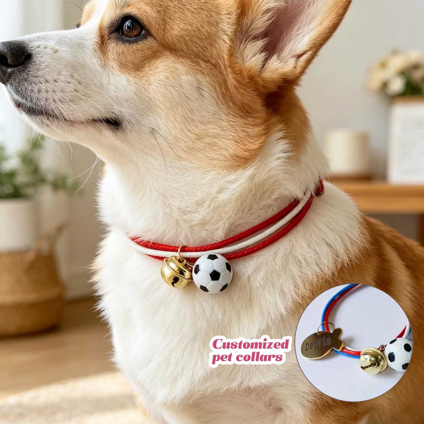 Personalized Engraved Name Soccer Pet Collar | inAccs50