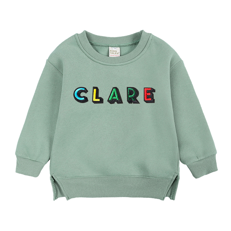 Personalized Kid Hand Patch Name Crewneck Sweatshirt | inSweatshirt14