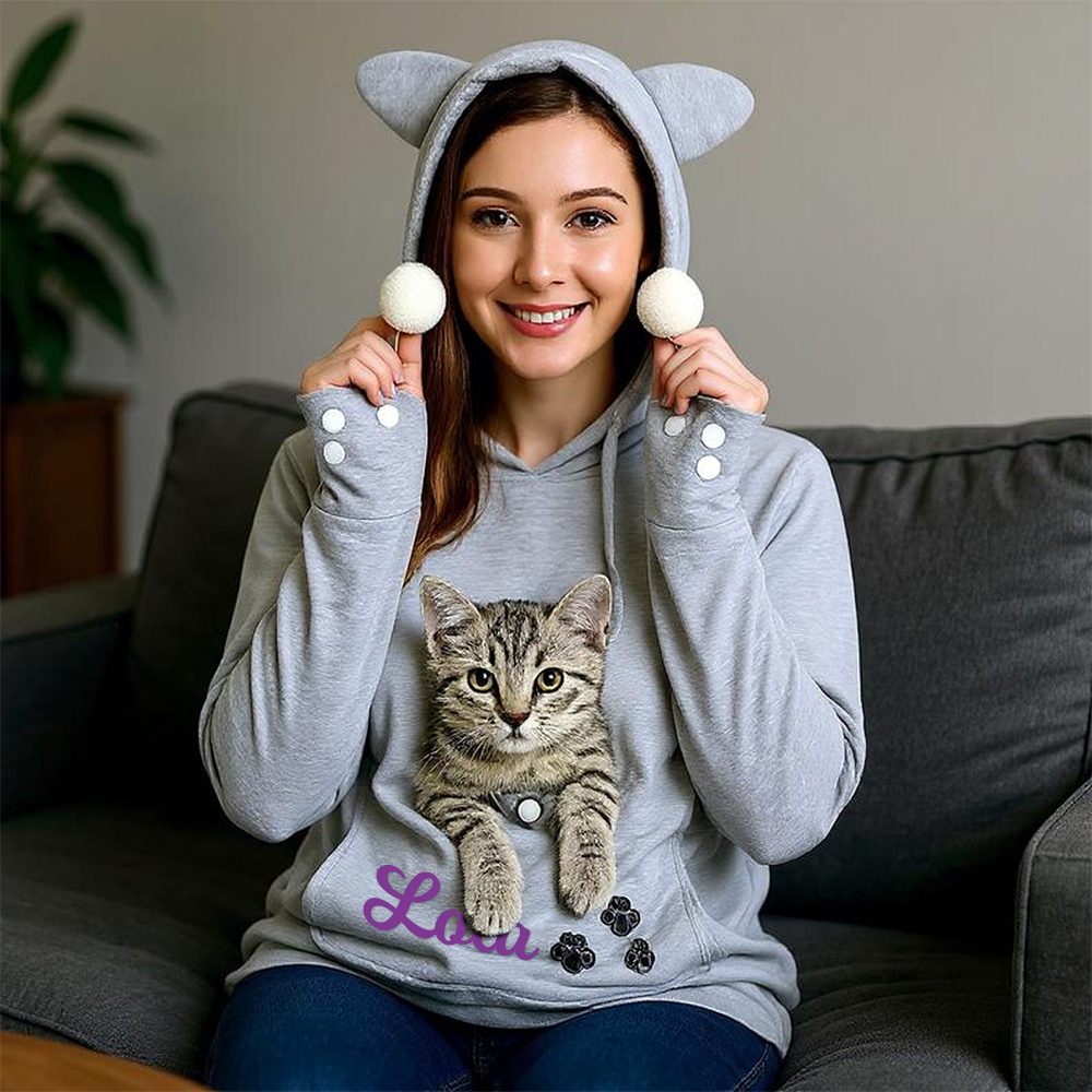 Personalized Name Cozy Pet Carrier Hoodie | KKCloth337