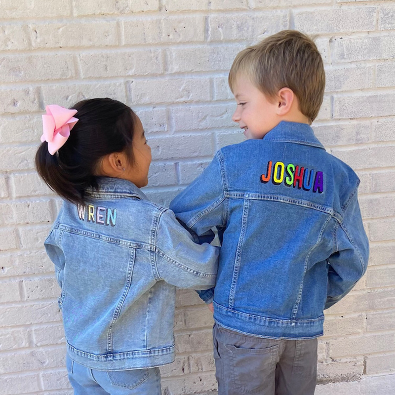 Personalized Hand Patch Kids Denim Jacket | inJacket28