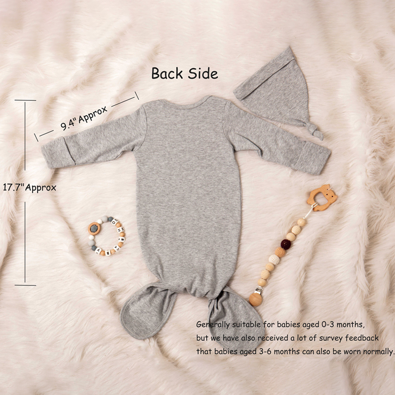 Personalized Cozy Newborn Gown with Knotted Hat | inRomper22