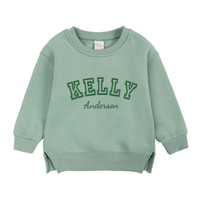 Personalized Kid Puff Vinyl Name Crewneck Sweatshirt | insweatshirt58