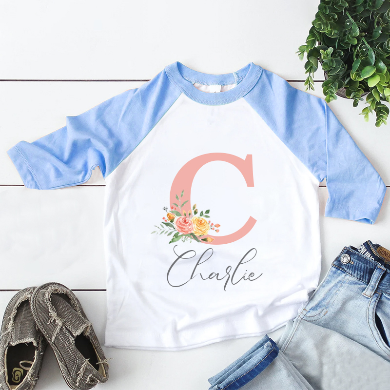 Personalized Kid Cozy Soft Floral Initial Sweatshirt | inSweatshirt59