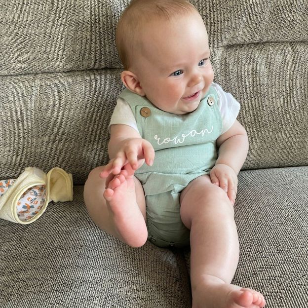 Personalized Embroidery Baby Suspender Triangle Jumpsuit Romper | inRomper25