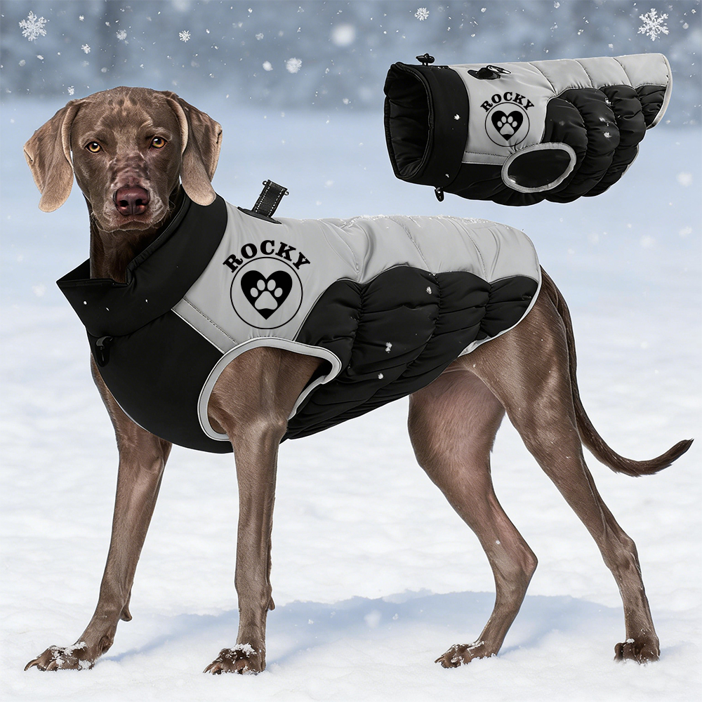 Personalized Pet Winter Warm Reflective Safety Puffer Vest | BKPet308