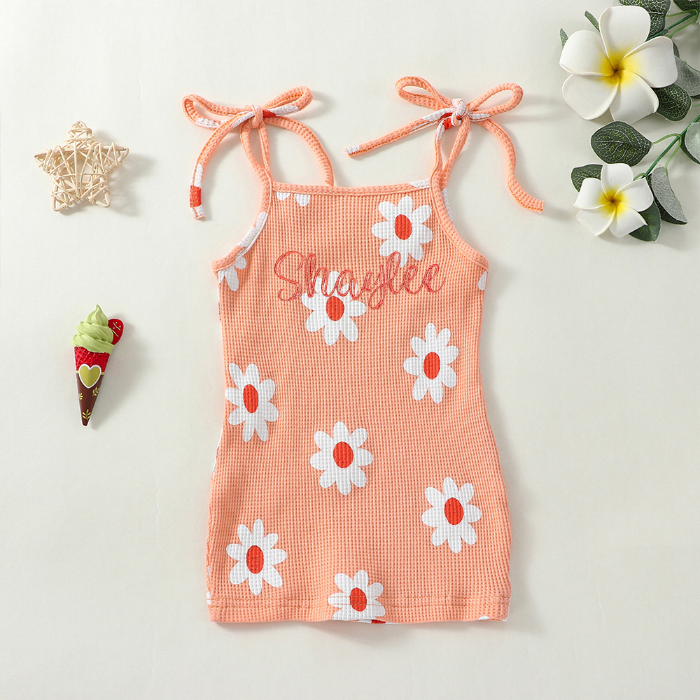 Personalized Embroidery Baby Cozy Soft Flower Design Outfit | inRomper26