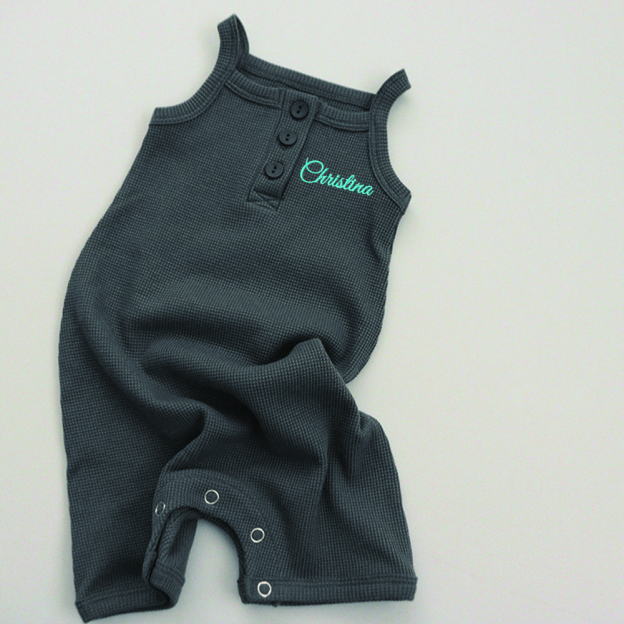 Personalized Embroidery Waffle Baby Cozy Soft Summer Romper | inRomper28