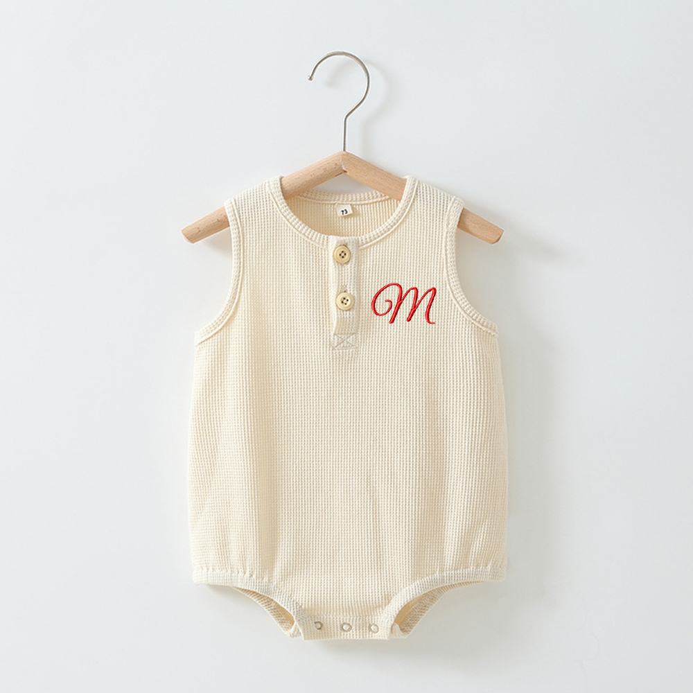 Personalized Embroidery Waffle Baby Cozy Soft Romper | inRomper31