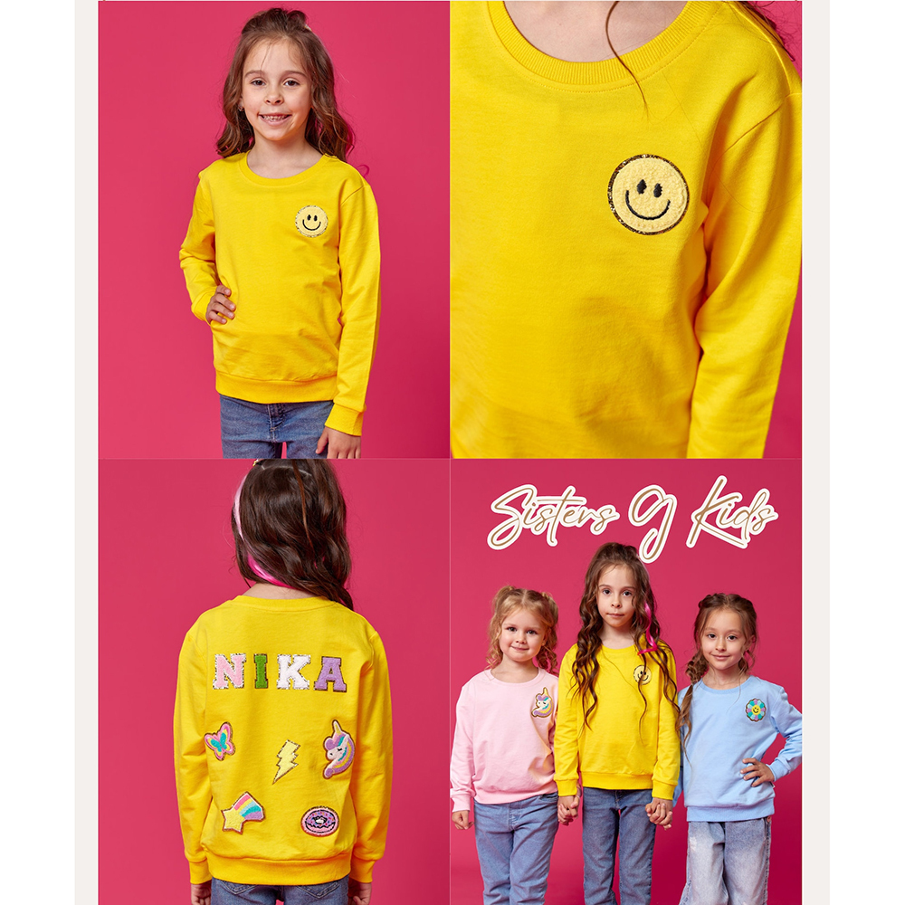 Personalized Chenille Patch Kid Cozy Soft Crewneck Sweatshirt | inSweatshirt70