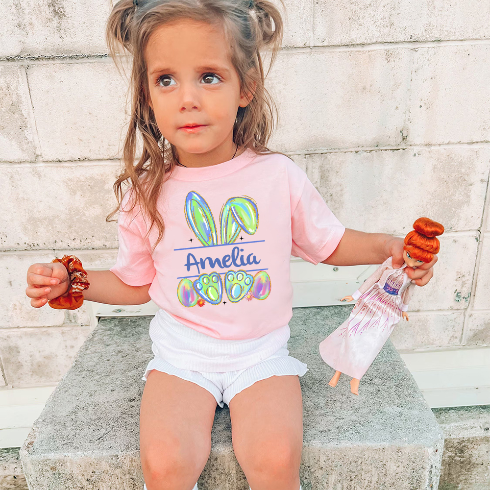 Personalized Kid Cozy Soft Easter Bunny T-Shirt | inTee13