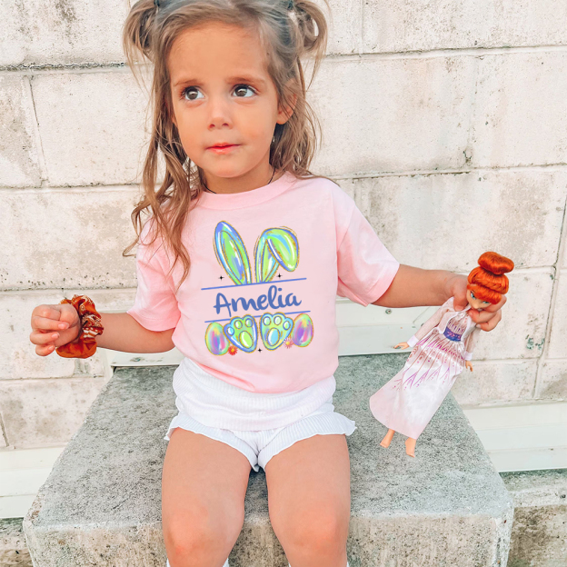 Personalized Kid Cozy Soft Easter Bunny T-Shirt | inTee13