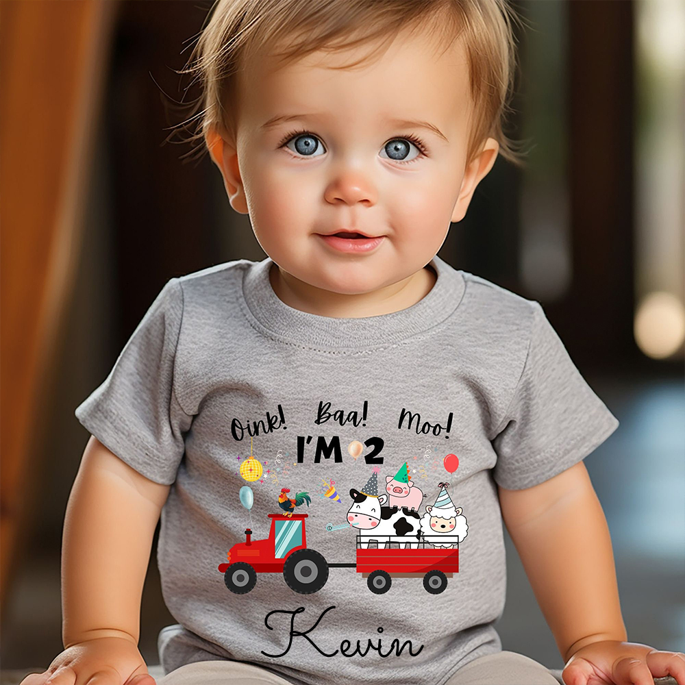 Personalized Kid Cute Farm Animal Party Birthday T-Shirt | inTee17