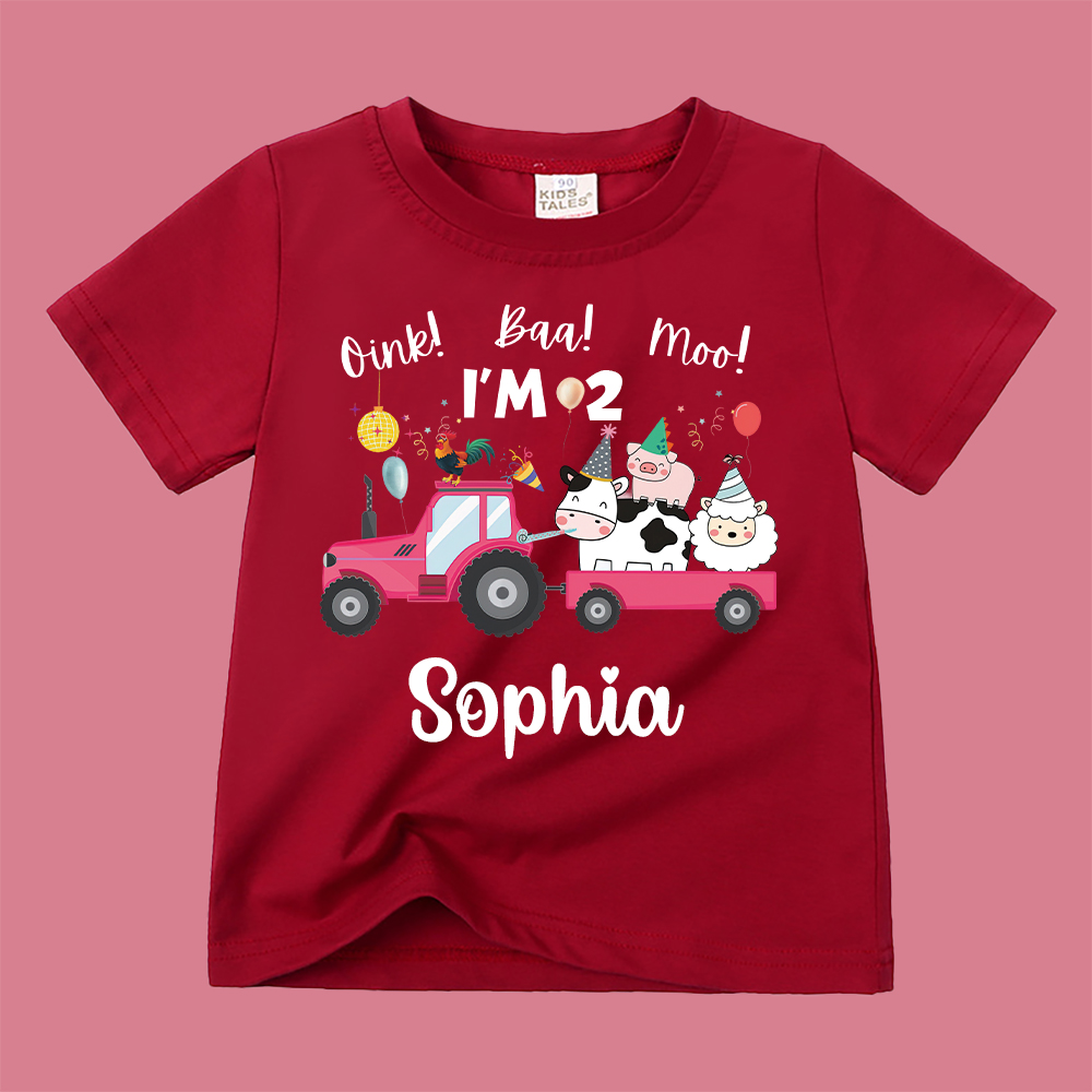 Personalized Kid Cute Farm Animal Party Birthday T-Shirt | inTee17