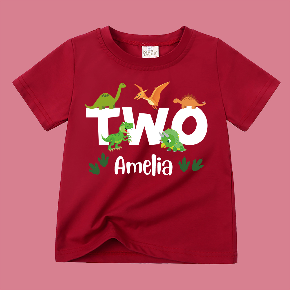 Personalized Kid Jurassic Dinosaur Party Birthday T-Shirt | inTee18