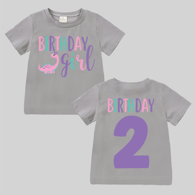 Personalized Cute Dinosaur Girl Birthday T-Shirt | inBirth17