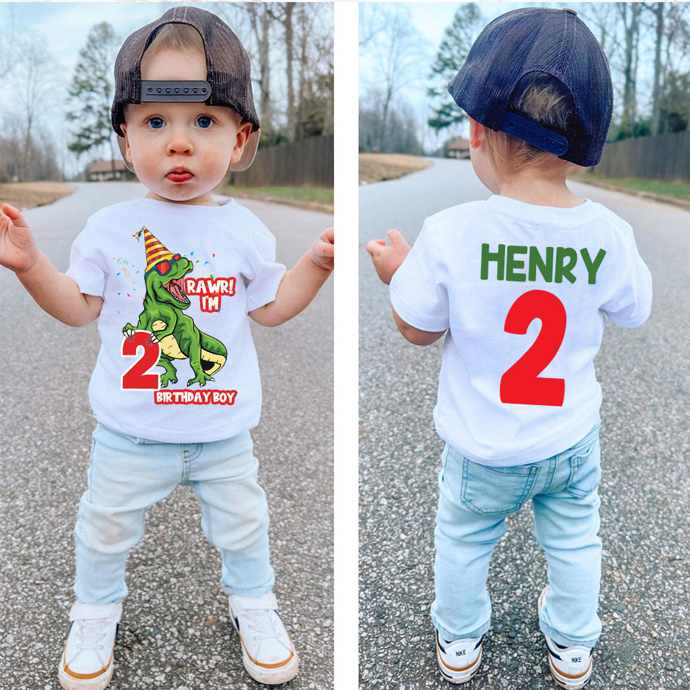 Personalized Dinosaur Birthday Boy T-Shirt | inBirth23