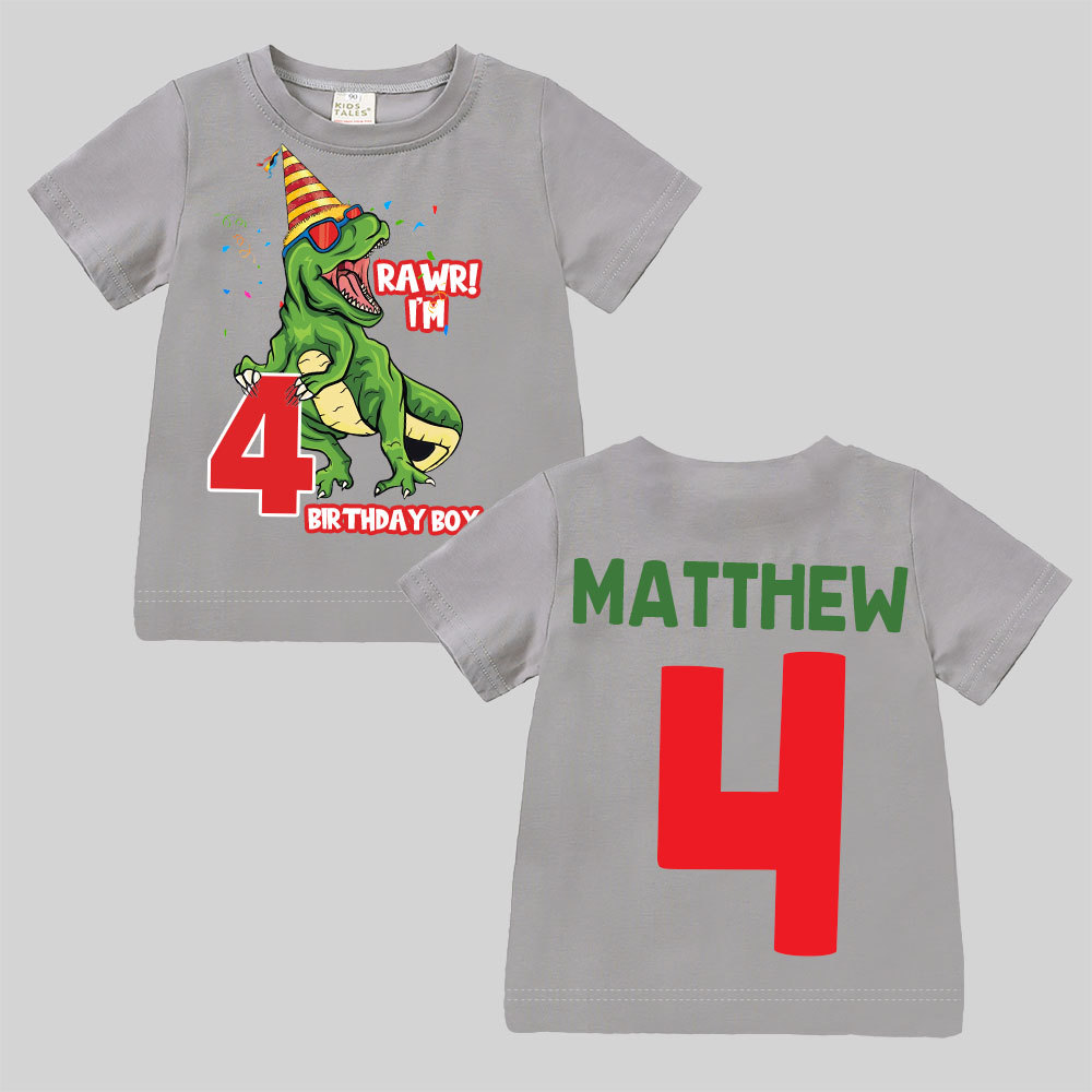 Personalized Dinosaur Birthday Boy T-Shirt | inBirth23