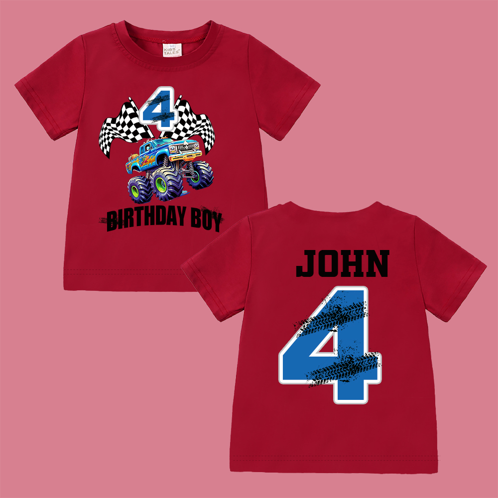 Personalized Monster Truck Name Birthday T-Shirt | inBirth27