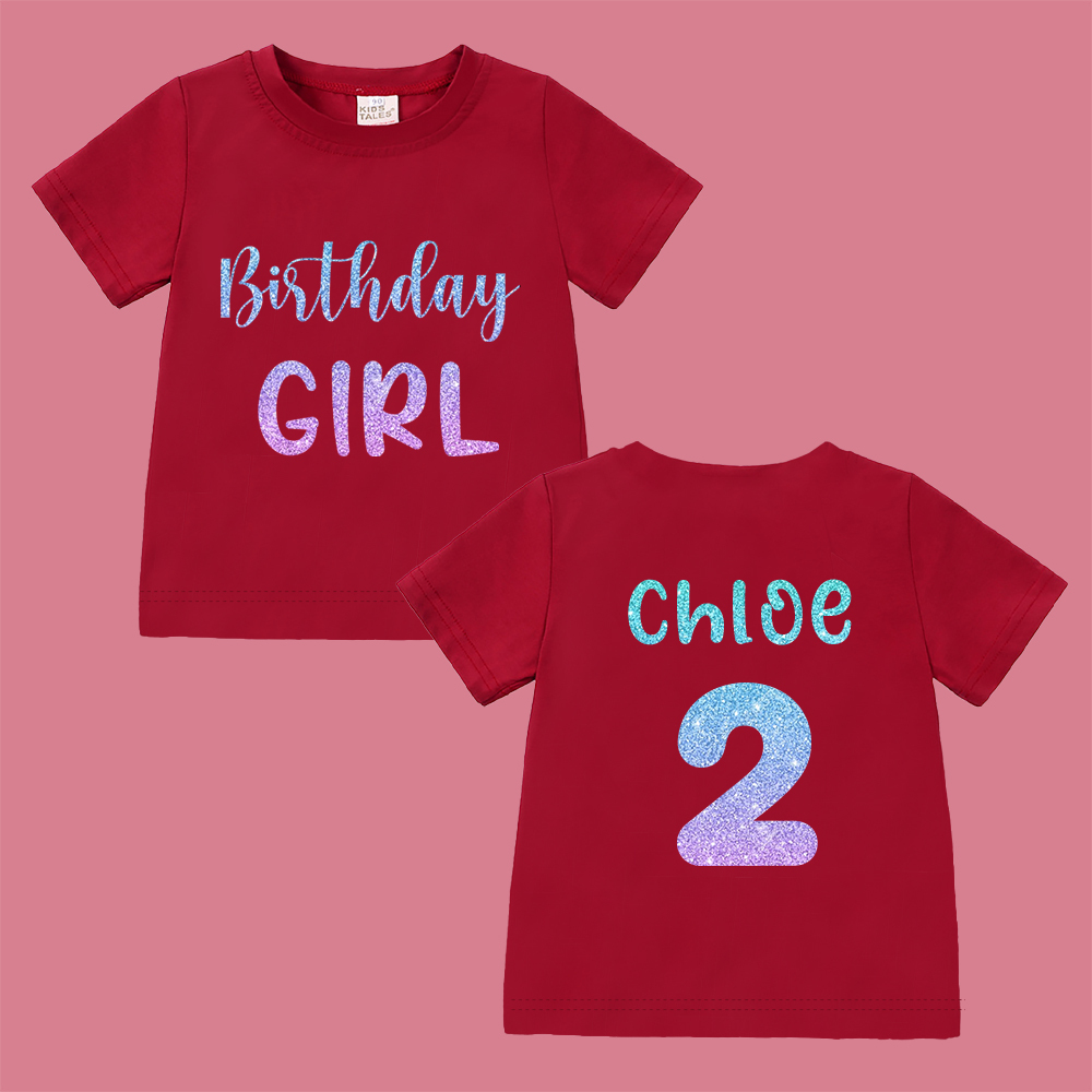 Personalized Colourful Birthday Girl Birthday T-Shirt | inBirth28