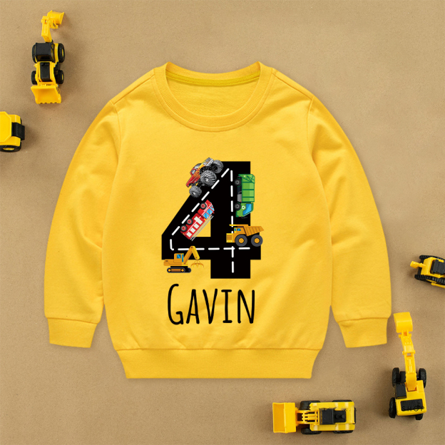 Personalized Kid Transportation Vehicle Party Birthday Sweatshirt | inSweatshirt75
