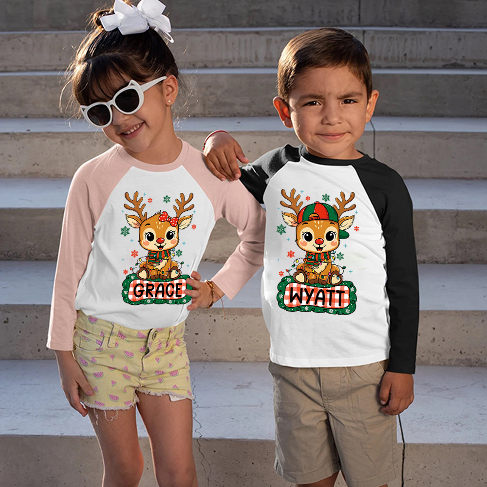 Personalized Kid Cozy Christmas Elk Sweatshirt | inSweatshirt85