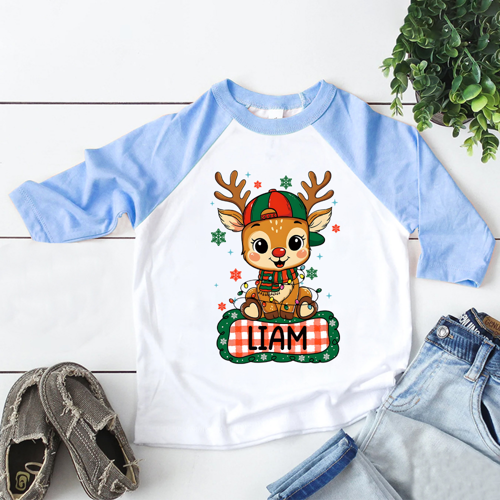 Personalized Kid Cozy Christmas Elk Sweatshirt | inSweatshirt85