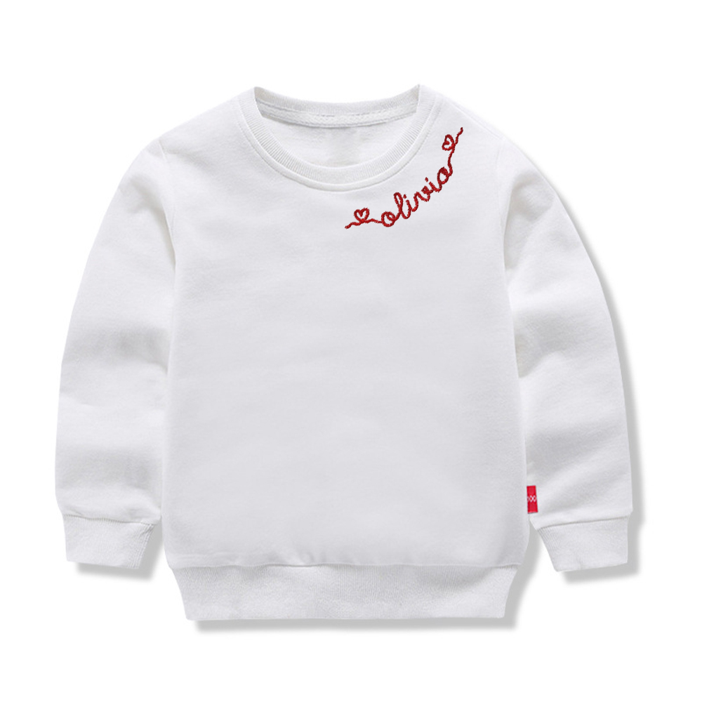 Personalized Embroidered Kids Valentines Sweatshirt | inSweatshirt88