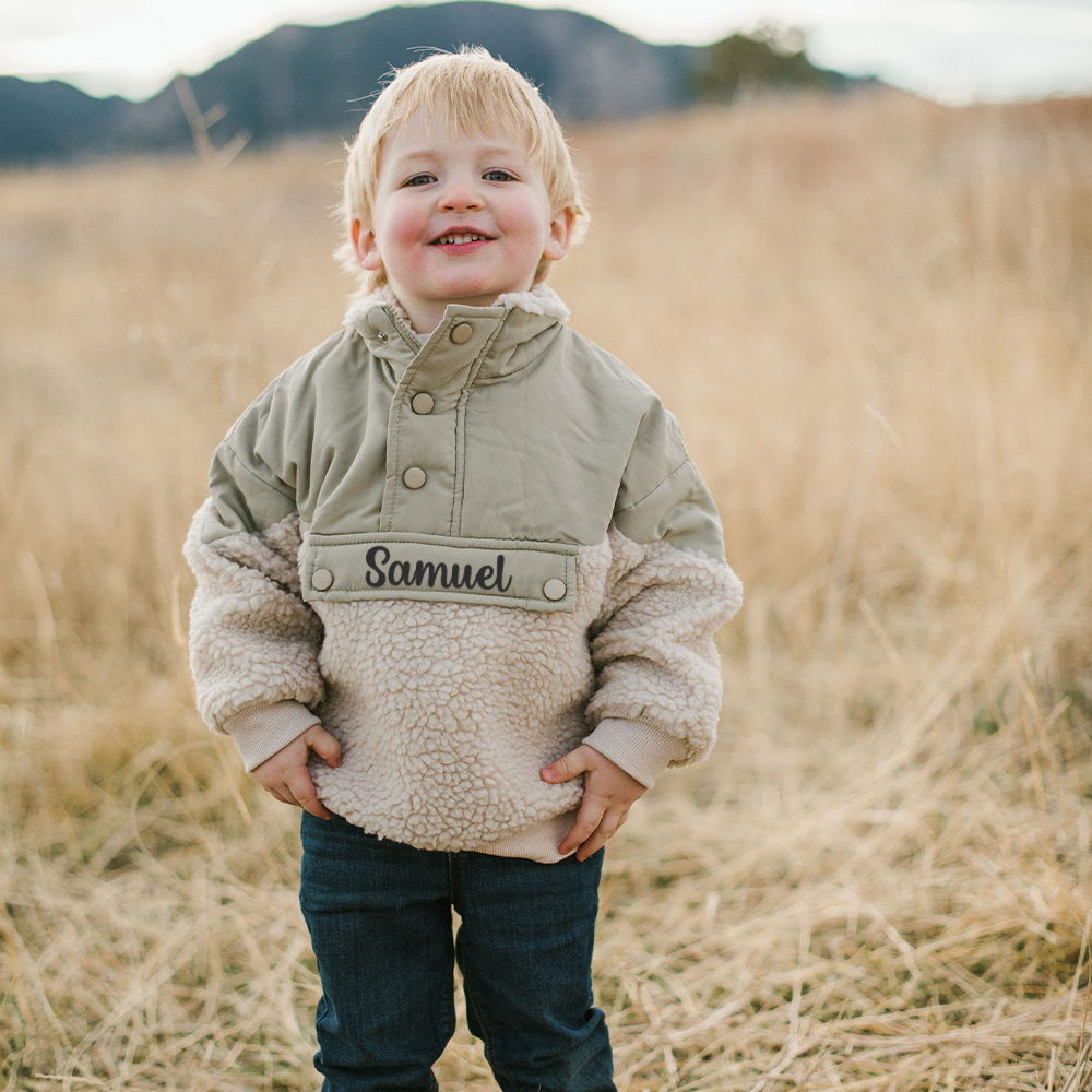 Personalized Kids Puffy Sherpa Pullover | inJacket47