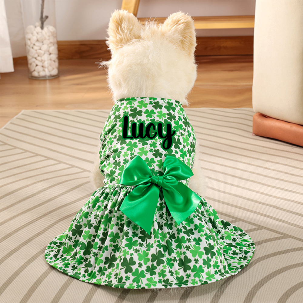 Personalized Pet Lucky St. Patricks Day Dress | inCloth01