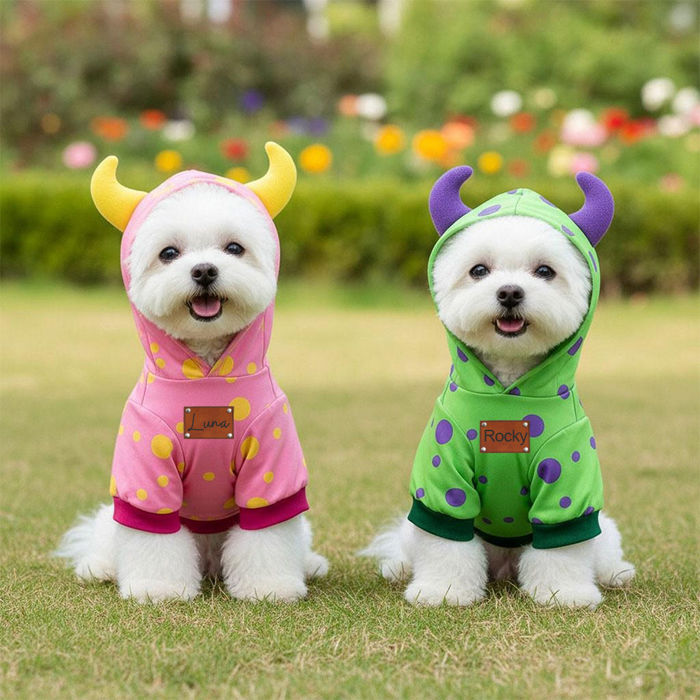 Personalized Leather Patch Name Pet Hoodie | inCloth15