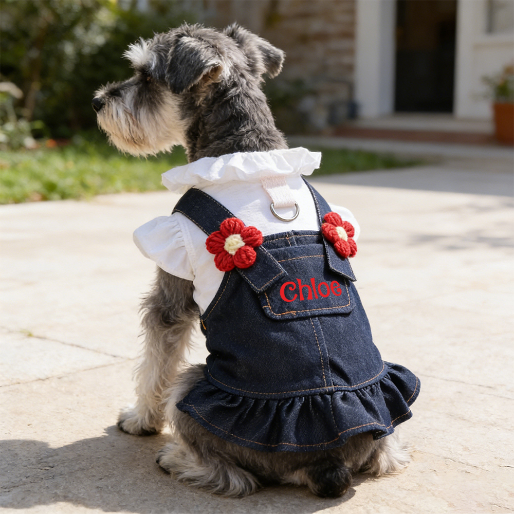 Personalized Pet Denim Pet Overalls | inCloth18